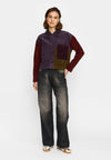 Selfhood Cropped Shirt Darkpurple Damen Cord Hemd Overshirt lila