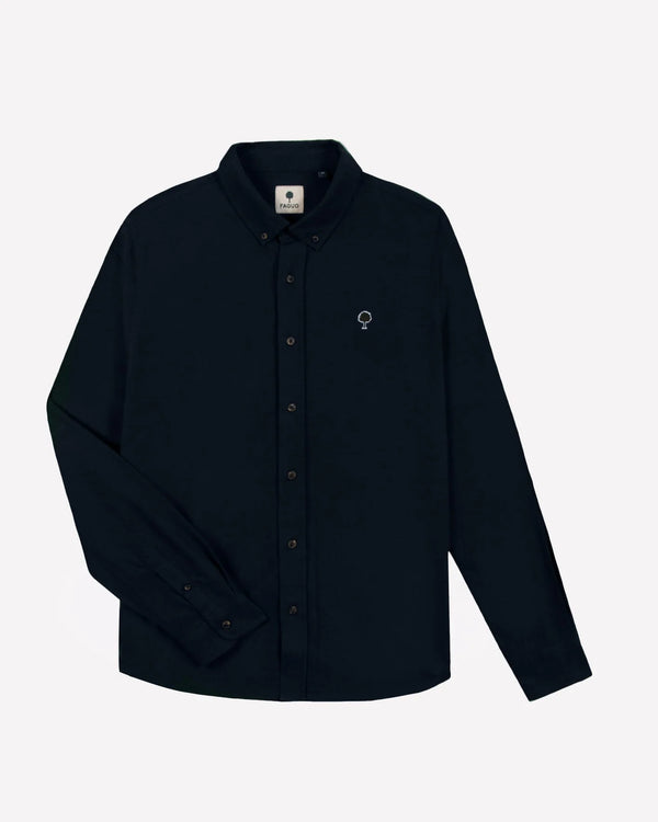 Faguo Ivoy Oxford Hemd Navy Herren Baumwolle blau