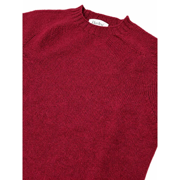 Harley of Scotland Brushed Wool Pullover Herren Maroon