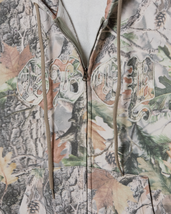 Obey Gothic Zip Hood Dusty Vintage Wood Camo Herren Hoodie beige