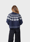 Klitmøller Claire Knit Navy Cream Damen Stickpullover Merino blau creme