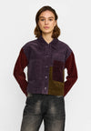 Selfhood Cropped Shirt Darkpurple Damen Cord Hemd Overshirt lila