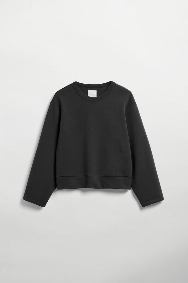 Elvine Alba Cropped Sweatshirt Damen Pullover schwarz
