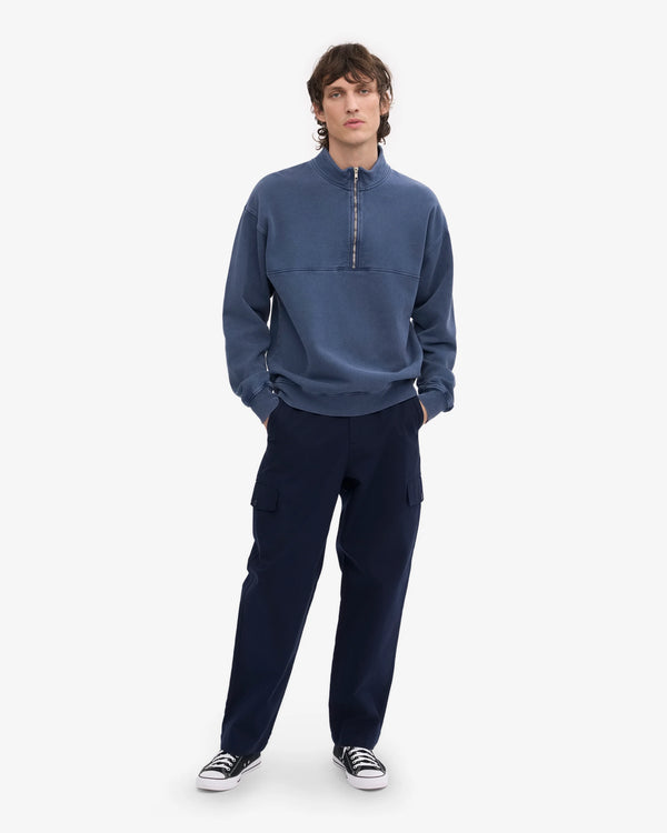 Colorful Standard Neptun Blue Quarter Zip Pullover Herren blau