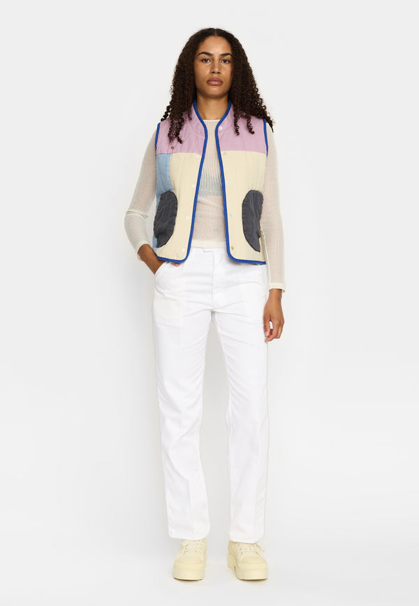 Selfhood Quilted Block Weste Damen helllila