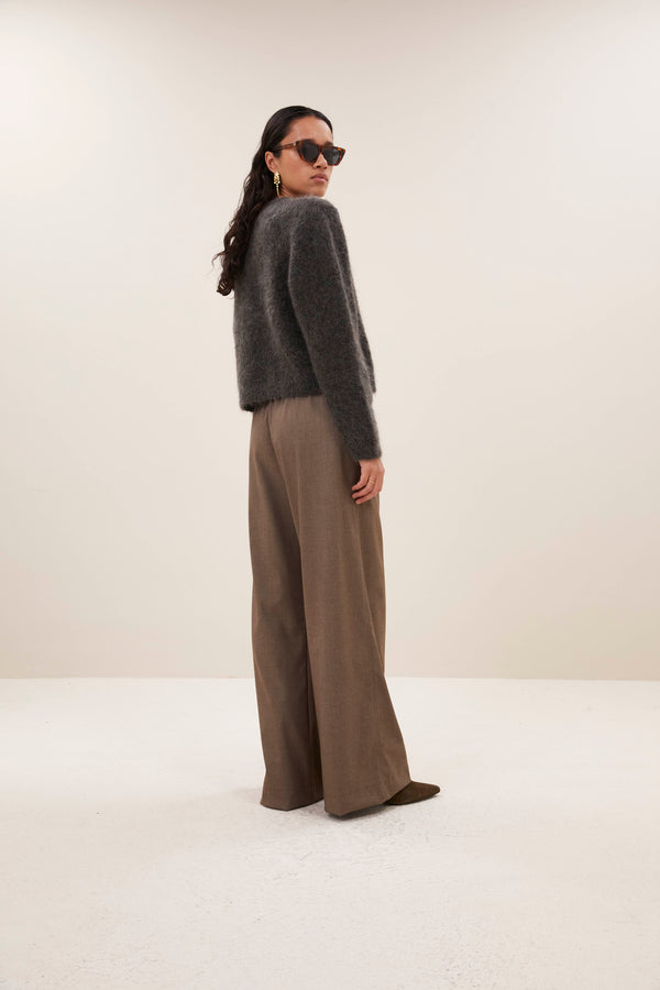 By-Bar Vasile Cardigan Moss Brown Damen Strickjacke Mohair braun