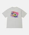Gramicci Bass Tee Mist Herren T-Shirt Bio-Baumwolle Print hellgrau
