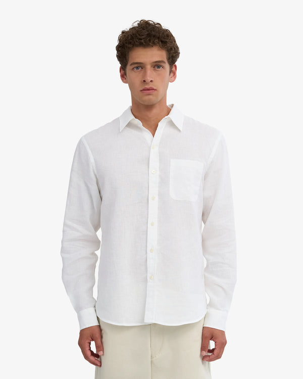 Colorful Standard Optical White Leinenhemd Herren weiss