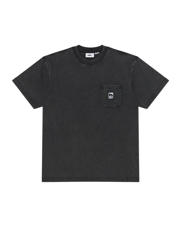 Obey Post Pocket Tee Dusty Black Limo Herren T-Shirt schwarz