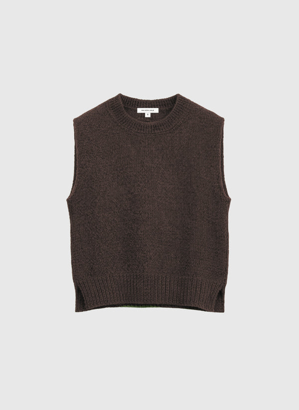 Maison Anje Blissy Strickweste Wood Mohair Damen braun