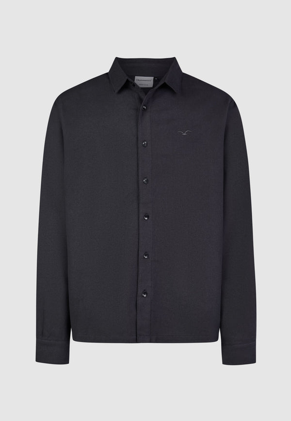Cleptomanicx Blue Graphite Flannel Ligull Shirt Hemd Herren dunkelgrau