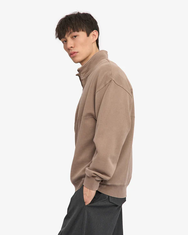 Colorful Standard Organic Quarter Zip Unisex Faded Khaki