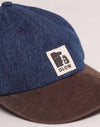 OLOW Stanton Six Panel Cap Blau Braun – Frontetikett und Cordschirm im Detail