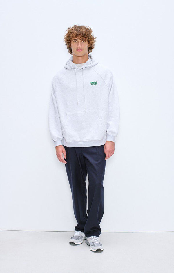 American Vintage Baptown Kapuzenpullover Herren grau meliert