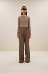 By-Bar Moky LS Top Biscuit Brown Damen Langarmshirt Modal braun