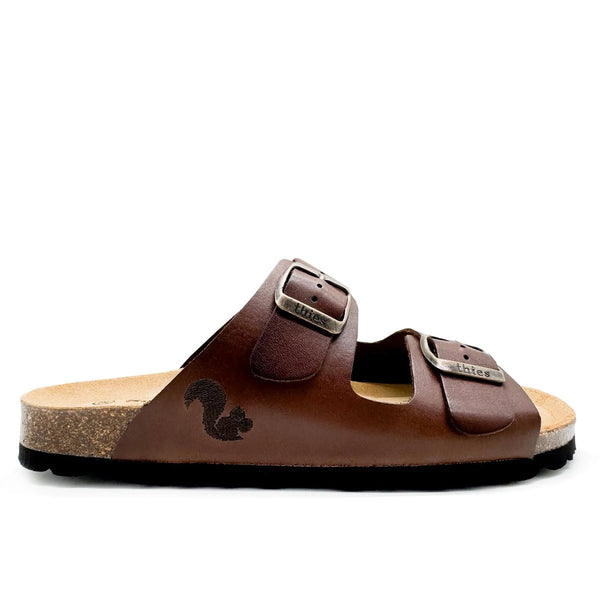 Thies Eco Leder Riemen Sandalen Dark Brown