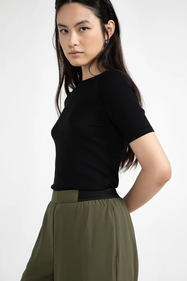 Lovjoi Arnelia T-Shirt Black Viskose Damen schwarz