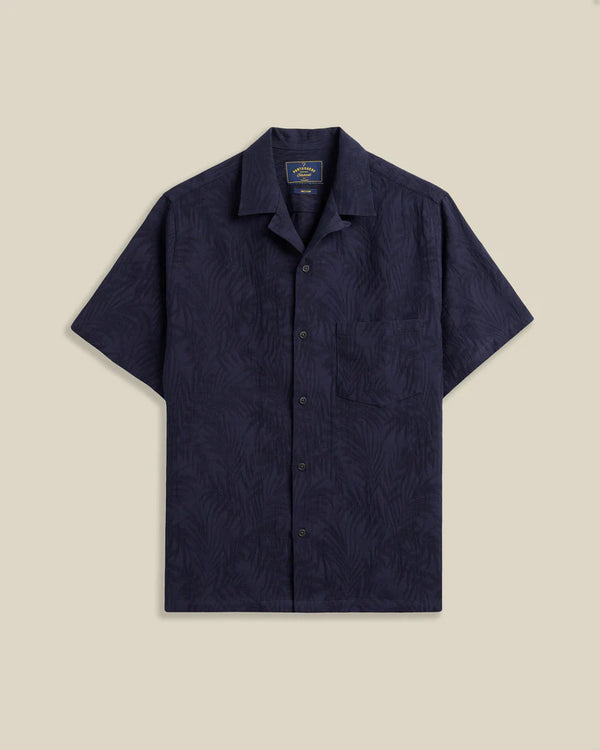 Portuguese Flannel Palm Kurzarm Hemd Herren dunkelblau