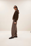 By-Bar Lew Cheetah Chocolat Pants Damen High Waist Hose braun