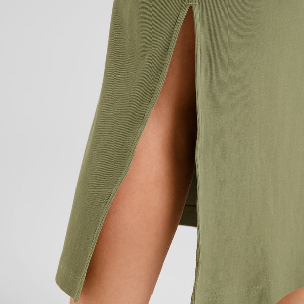 Dedicated Kvarnvik Rib Skirt Damen Midi Rock grün