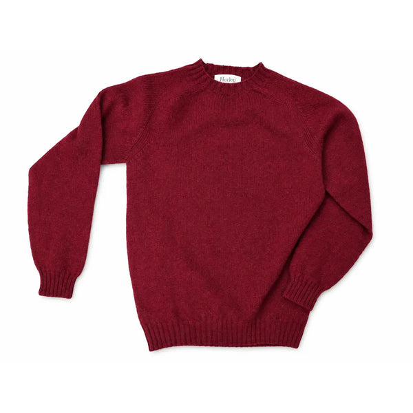 Harley of Scotland Brushed Wool Pullover Herren Maroon