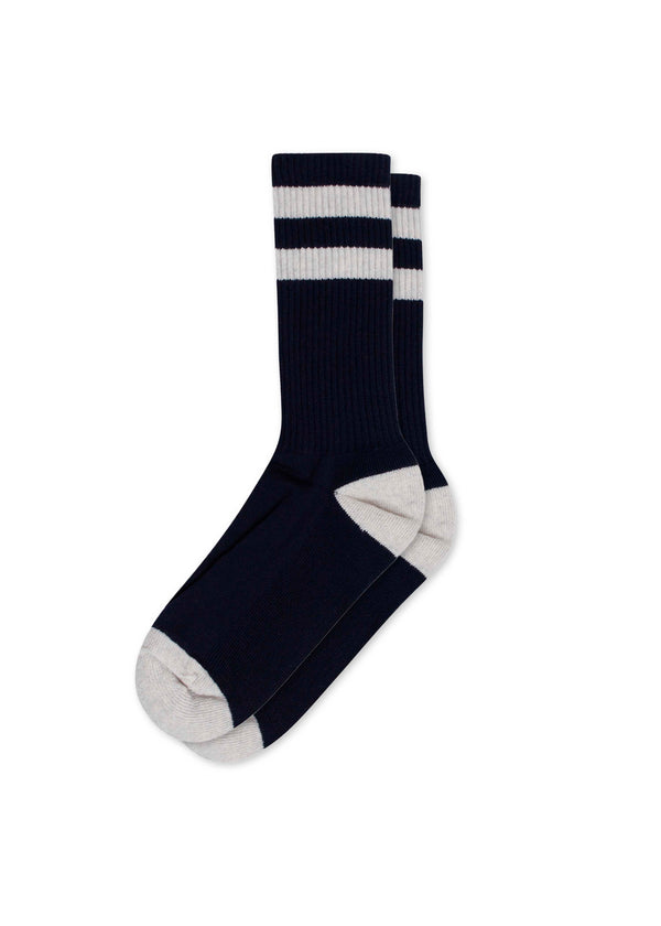 Klitmøller Striped Merino Socks navy-pastel grau