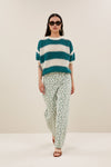 By-Bar Lew green Cheetah Pants Damen High Waist Leo grün