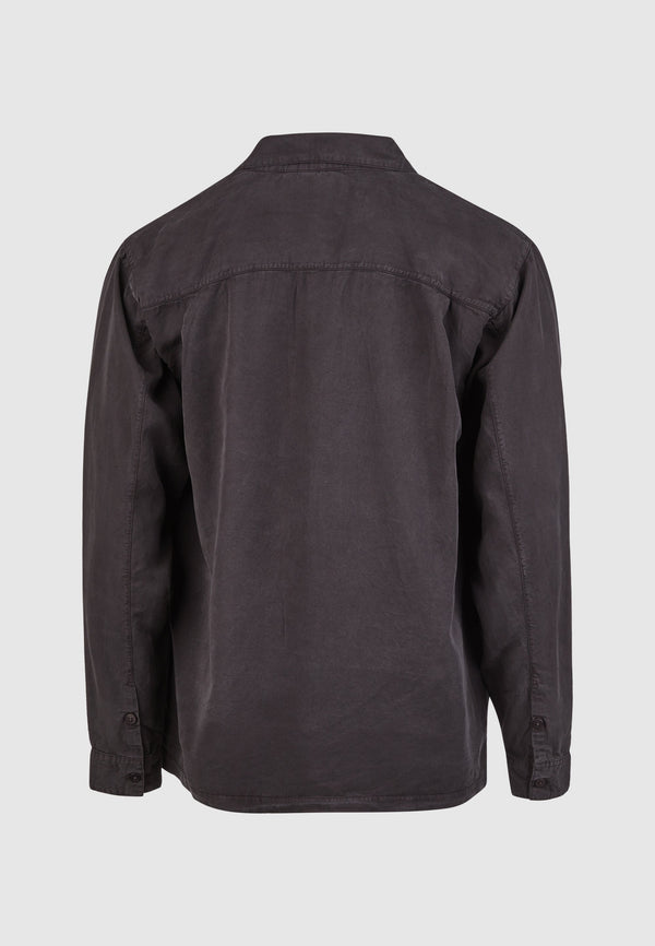 Cleptomanicx Blue Graphite Oversized Easy Shirt Hemd Herren grau