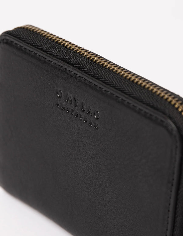 O MY BAG Robbie Wallet Soft Grain Leather Black Schwarz