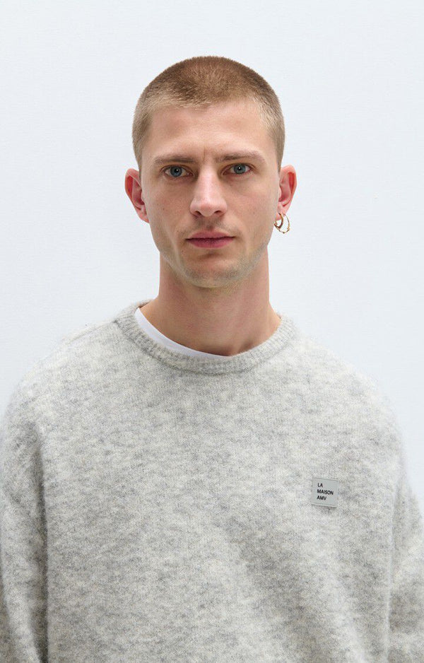 American Vintage Pullover Vito Herren hellgrau meliert