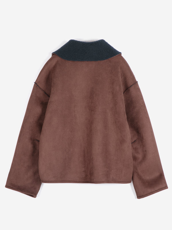 Bobo Choses Soft Reversible Sherpa Jacket Damen Wendejacke braun blau