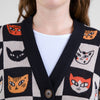 Dedicated Kanan Cat Bingo Cardigan Strickjacke Bio Baumwolle weiß schwarz