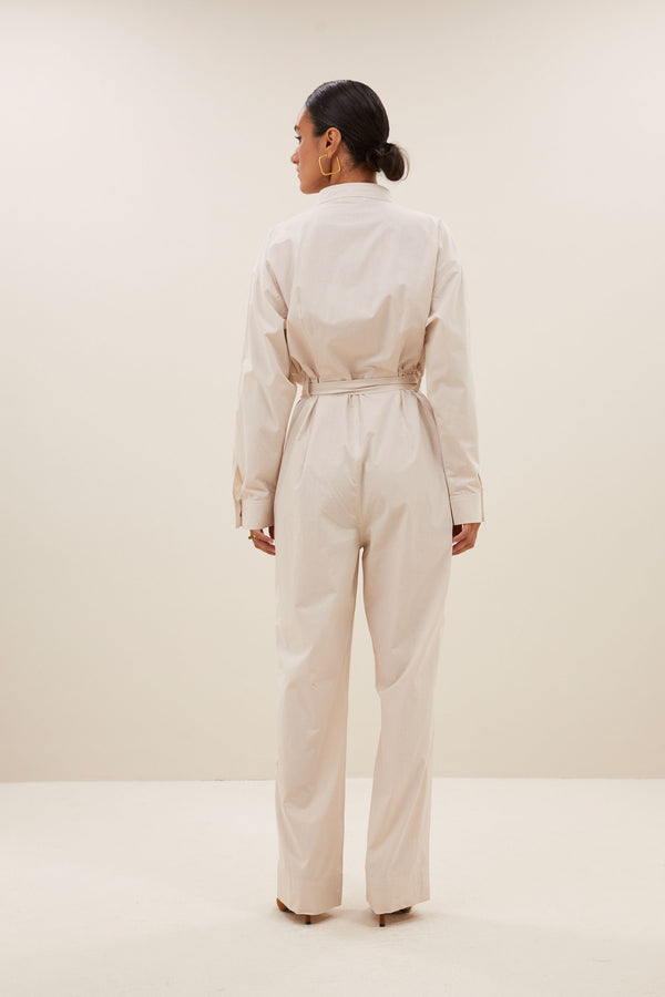 By-Bar Esra Popline Suit Almond Damen Jumpsuit creme