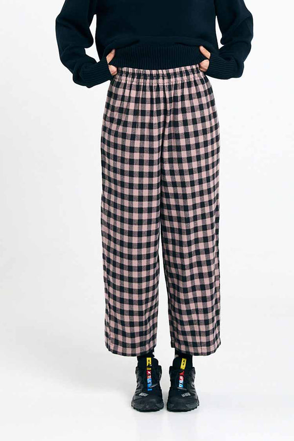 Suite13Lab Avis Pants Check Black Damen Cordhose schwaz weiß kariert
