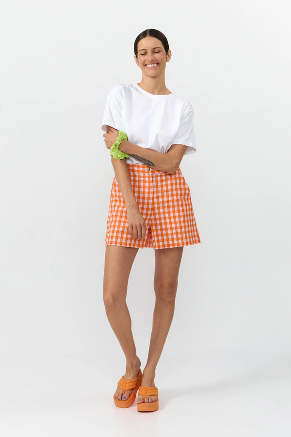 Suite 13 Check Orange Genie Shorts Damen orange