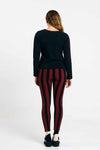 Suite13Lab Ulmo Leggings Stripe Brick Damen Hose schwarz rot