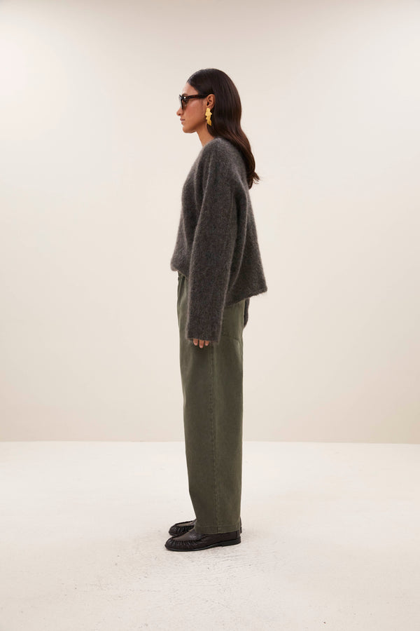 By-Bar Vasile Pullover Moss Brown Damen Mohair braun