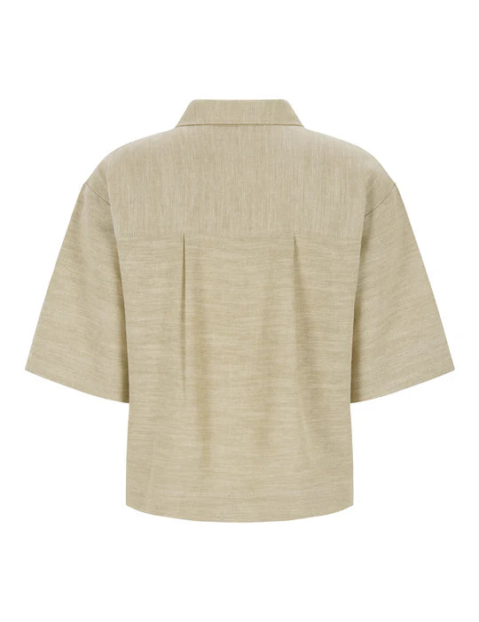 Esmé Studios ESKaya Boxy Brownie Mélange Bluse Damen beige