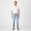 Dawn RISE Relaxed Tapered Bright Blue Minimal Stretch Jeans Hose Herren Hellblau