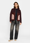 Selfhood Block Jacket Burgundy Damen Wollmix Jacke braun