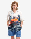 Olow Aloha Riot Off-White Shirt Kurzarm Hemd Herren creme
