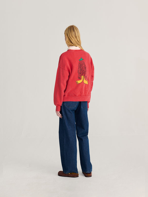 Bobo Choses Hidden Monster Crewneck Sweatshirt Damen Print rot