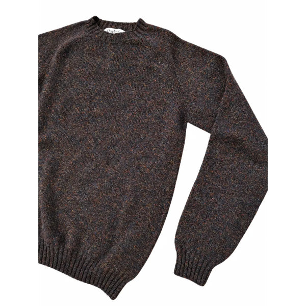 Harley of Scotland Wollpullover Dunkelbraun bunt meliert Gesamtansicht