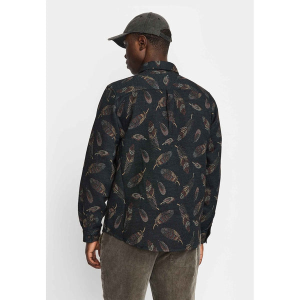 Revolution Jacquard Feather Pattern Hemd Herren dunkelgrün