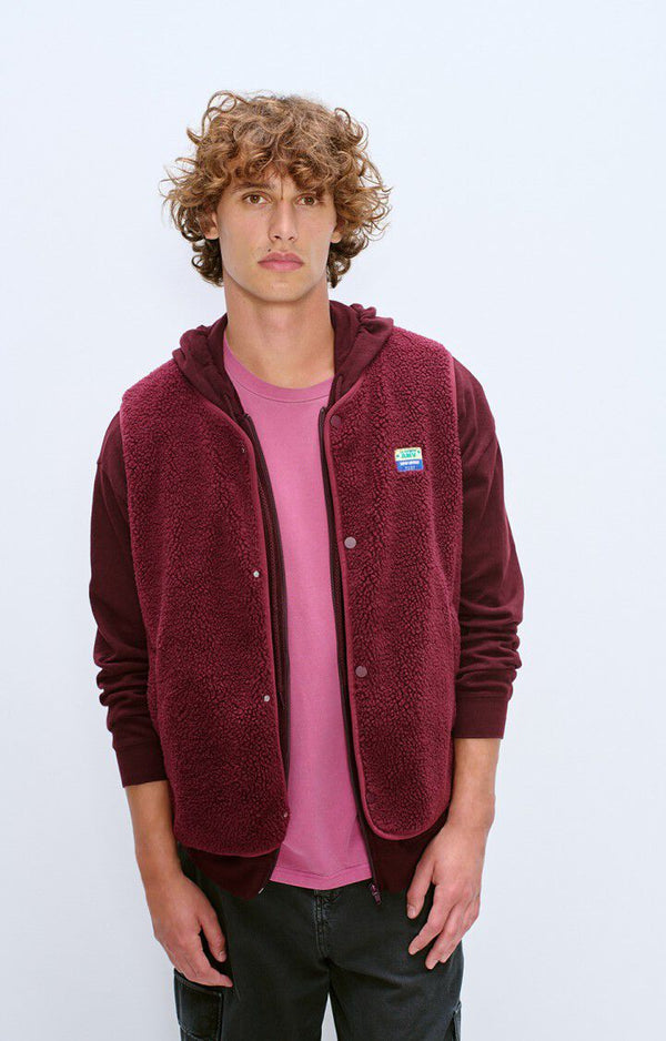 American Vintage Hoktown Weste Bordeaux Melange Herren dunkelrot meliert