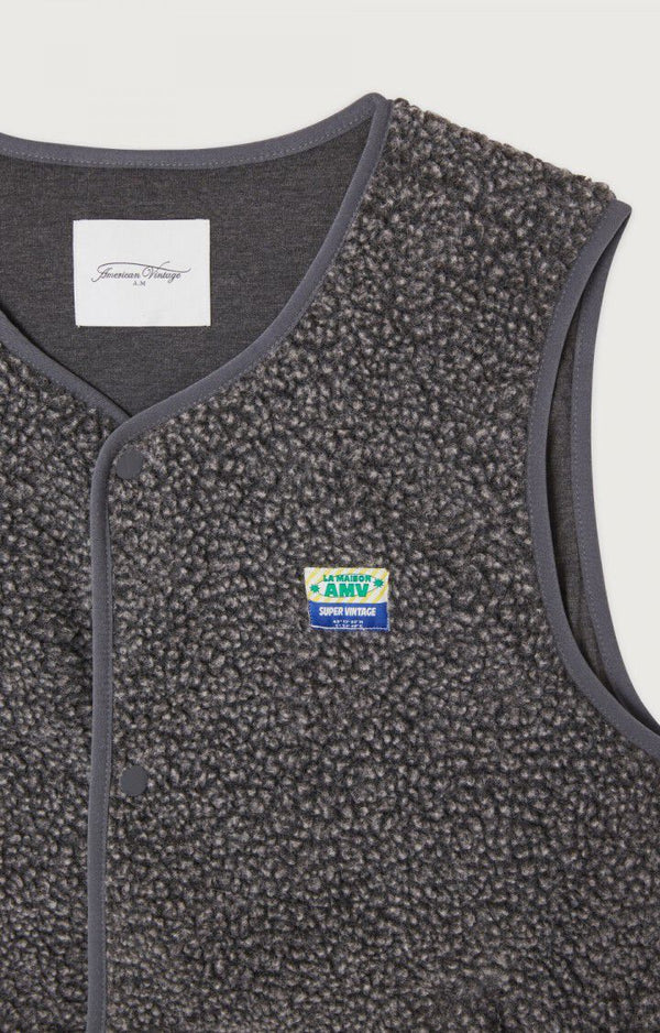 American Vintage Hoktown Weste Charcoal Melange Herren dunkelgrau