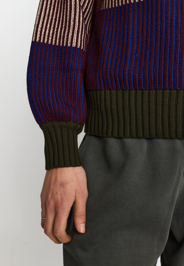 Selfhood Rib Block Knit BBurgundy Damen Strick Pullover burgunder