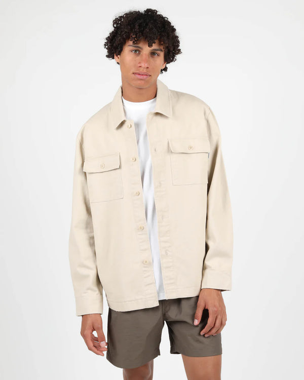 Wemoto Cotton Twill Worker Shirt Hemd Herren beige