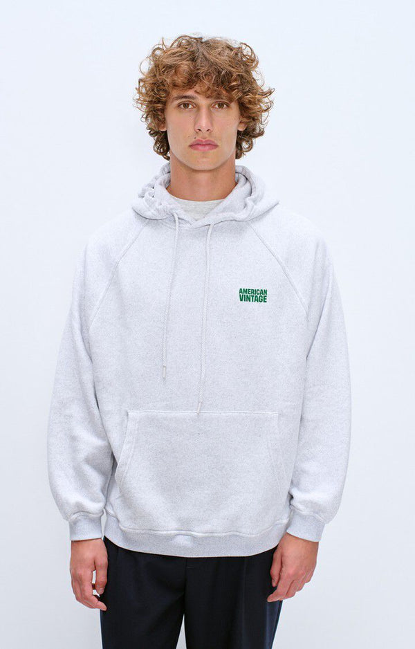American Vintage Baptown Kapuzenpullover Herren grau meliert