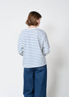 Klitmøller Paulina LS Tee Cream Surf Blue Damen Streifen Langarm creme